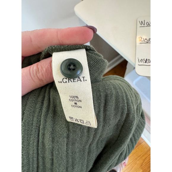 The Great. The Union Cotton-gauze Jumpsuit In Green M - Picture 4 of 6